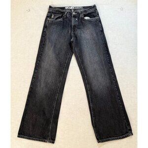 Vintage Ecko Unltd Jeans Womens 14 Black Denim‎ Straight Flap Pocketed 28X27.